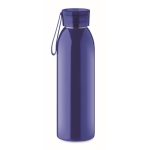 Single-wall stainless steel bottle with silicone handle, 650ml blue colour fourth view