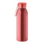 Single-wall stainless steel bottle with silicone handle, 650ml red colour fourth view