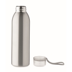 Single-wall stainless steel bottle with silicone handle, 650ml matt silver colour sixth view