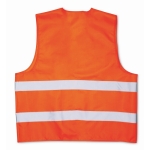 Safety vest with reflective tape that provides visibility orange colour third view