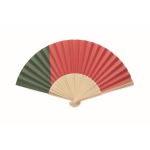 Bamboo fan with various European flag prints mixed colour