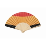 Bamboo fan with various European flag prints black colour