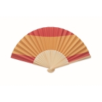 Bamboo fan with various European flag prints red colour