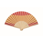 Bamboo fan with various European flag prints red colour second view