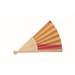 Bamboo fan with various European flag prints red colour third view