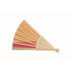 Bamboo fan with various European flag prints red colour fourth view