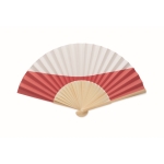 Bamboo fan with various European flag prints white colour