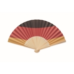 Bamboo fan with various European flag prints yellow colour