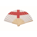 Bamboo fan with various European flag prints ivory colour