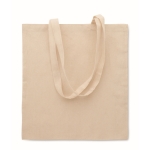 Polycotton tote bag with long handles beige colour