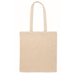 Polycotton tote bag with long handles beige colour second view