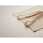 Polycotton tote bag with long handles beige colour third photographic view