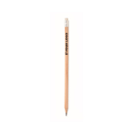 Pencil in natural color with eraser view with print area