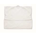 White cotton baby towel with hood, 300 g/m2 white colour