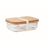 Bread box made of borosilicate glass with cork lid, 830ml transparent colour