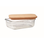 Bread box made of borosilicate glass with cork lid, 830ml transparent colour second view