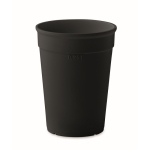 Single wall reusable cup made from recycled PP, 300 ml black colour