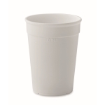 Single wall reusable cup made from recycled PP, 300 ml white colour