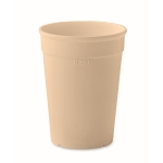 Single wall reusable cup made from recycled PP, 300 ml beige colour