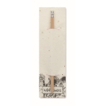 Pencil with eraser presented in seeded paper white colour