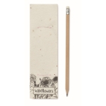 Pencil with eraser presented in seeded paper white colour third view