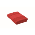 Absorbent towel made from 100% organic cotton, 360 g/m2, 50x35 red colour