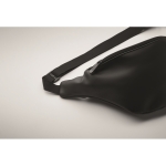 Bum bag made of synthetic soft leather with adjustable strap black colour fifth photographic view