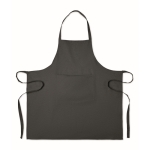 Recycled cotton kitchen apron with front pocket, 220 g/m2 black colour