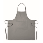 Recycled cotton kitchen apron with front pocket, 220 g/m2 grey colour