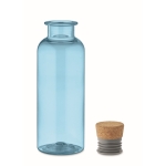 Tritan Renew™ bottle with round cork lid,  500 ml transparent blue colour third view