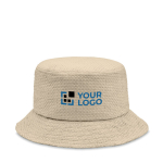 Paper straw bucket hat in various colours view with print area