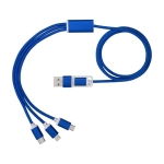 5-in-1 aluminium cable with copper coating and iOS output royal blue colour