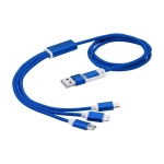 5-in-1 aluminium cable with copper coating and iOS output royal blue colour