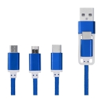 5-in-1 aluminium cable with copper coating and iOS output royal blue colour