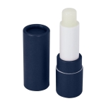 Sustainable lip balm in recycled paper packaging, SPF 15 navy-blue colour