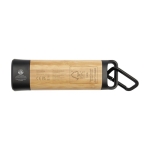 Bamboo and recycled plastic flashlight with carabiner and 3 light modes natural colour