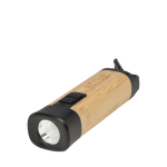 Bamboo and recycled plastic flashlight with carabiner and 3 light modes