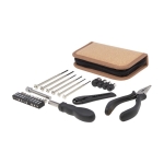 24-piece toolset in steel and plastic, cork case included natural colour