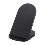 Recycled plastic wireless charging stand for smartphones black colour