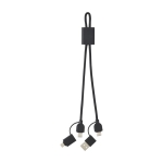 6-in-1 data transfer and charging cable for devices black colour