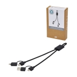 6-in-1 data transfer and charging cable for devices black colour