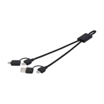 6-in-1 data transfer and charging cable for devices black colour