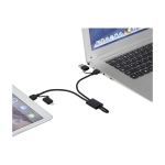 6-in-1 data transfer and charging cable for devices black colour