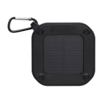 Recycled plastic solar speaker with Bluetooth and integrated flashlight black colour