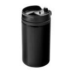 Recycled stainless steel thermal mug with swivel lid, 250 ml black colour