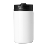 Recycled stainless steel thermal mug with swivel lid, 250 ml white colour