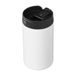 Recycled stainless steel thermal mug with swivel lid, 250 ml white colour