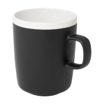 Ceramic mug with matte exterior and white interior, 310 ml black colour