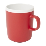 Ceramic mug with matte exterior and white interior, 310 ml red colour