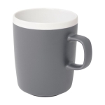 Ceramic mug with matte exterior and white interior, 310 ml grey colour